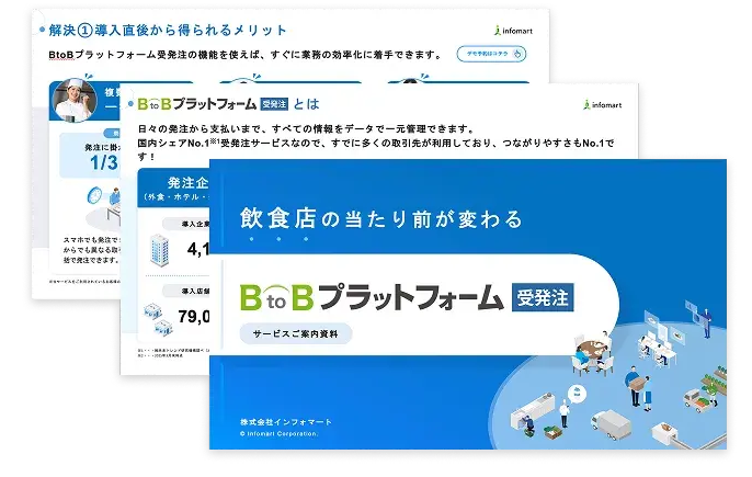 BtoBプラットフォーム受発注 飲食店向け資料イメージ