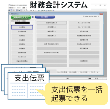 財務会計システム 支出伝票を一括起票できる