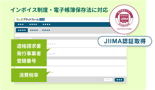 インボイス制度、電子帳簿保存法（JIIMA認証取得済み）に対応